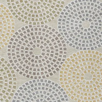 8' X 10' Beige Brown And Gray Geometric Washable Indoor Outdoor Area Rug