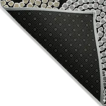 9' X 12' Black Gray And Beige Geometric Washable Indoor Outdoor Area Rug