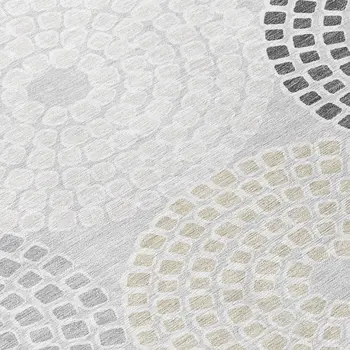 5' X 8' Gray And Taupe Geometric Washable Indoor Outdoor Area Rug