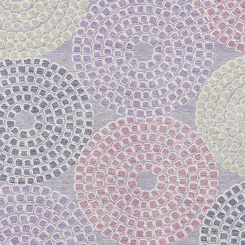8' X 10' Lavender Purple And Gray Geometric Washable Indoor Outdoor Area Rug