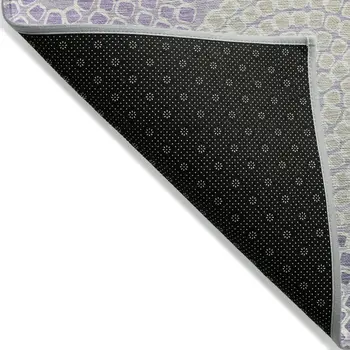 9' X 12' Lavender Purple And Gray Geometric Washable Indoor Outdoor Area Rug