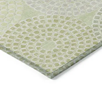 3' X 5' Mint Green And Light Purple Geometric Washable Indoor Outdoor Area Rug