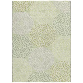 5' X 8' Mint Green And Light Purple Geometric Washable Indoor Outdoor Area Rug