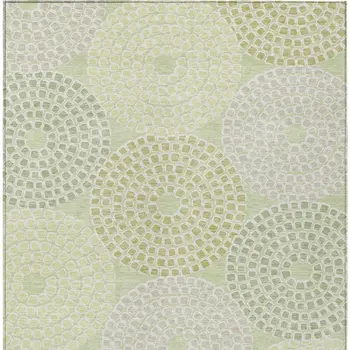 9' X 12' Mint Green And Light Purple Geometric Washable Indoor Outdoor Area Rug