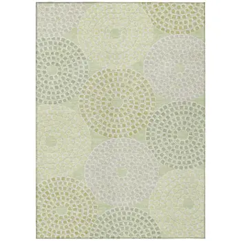 10' X 14' Mint Green And Light Purple Geometric Washable Indoor Outdoor Area Rug