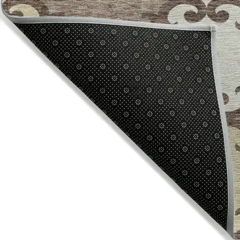 5' X 8' Brown And Beige Trellis Washable Indoor Outdoor Area Rug