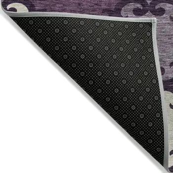 8' X 10' Eggplant And Ivory Trellis Washable Indoor Outdoor Area Rug