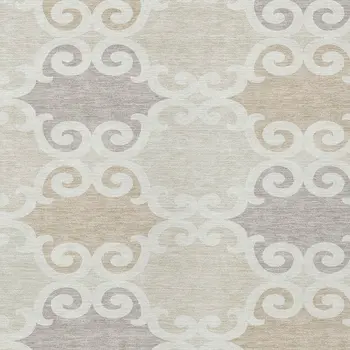 8' X 10' Ivory And Beige Trellis Washable Indoor Outdoor Area Rug