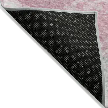 8' X 10' Pink And Gray Trellis Washable Indoor Outdoor Area Rug