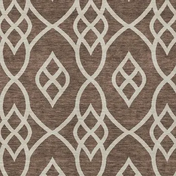 3' X 5' Chocolate And Ivory Trellis Washable Indoor Outdoor Area Rug