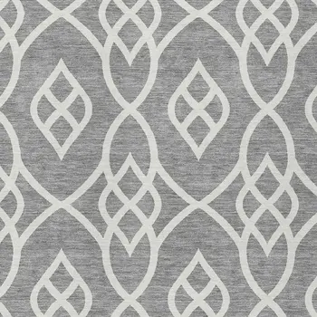 8' X 10' Gray And Ivory Trellis Washable Indoor Outdoor Area Rug