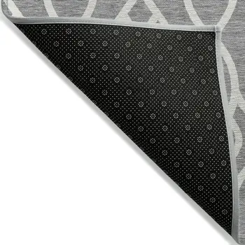 9' X 12' Gray And Ivory Trellis Washable Indoor Outdoor Area Rug