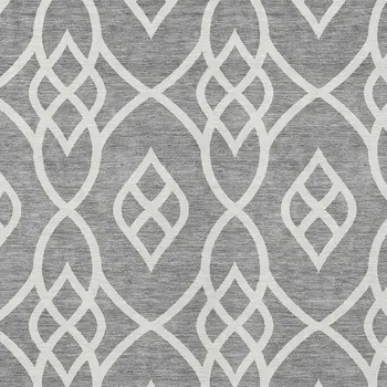 10' X 14' Gray And Ivory Trellis Washable Indoor Outdoor Area Rug