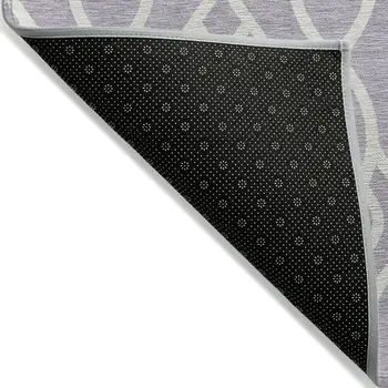 8' X 10' Lavender And Ivory Trellis Washable Indoor Outdoor Area Rug