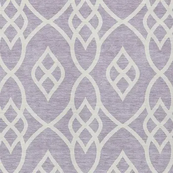 10' X 14' Lavender And Ivory Trellis Washable Indoor Outdoor Area Rug