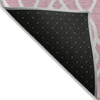 3' X 5' Pink And Ivory Trellis Washable Indoor Outdoor Area Rug