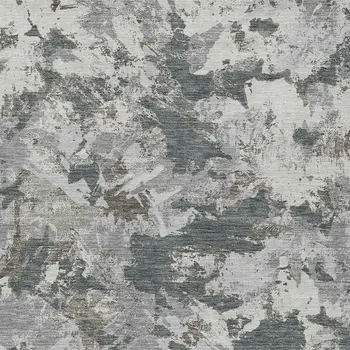 10' X 14' Charcoal Ivory And Gray Floral Washable Indoor Outdoor Area Rug