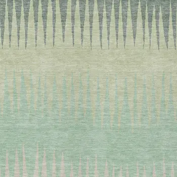 3' X 5' Artichoke Green Beige And Brown Striped Washable Indoor Outdoor Area Rug