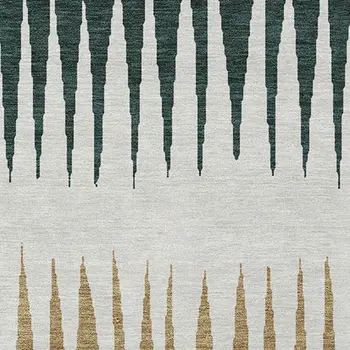 10' X 14' Charcoal Beige And Brown Striped Washable Indoor Outdoor Area Rug