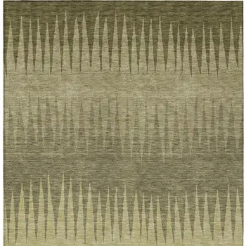 5' X 8' Green And Light Green Striped Washable Indoor Outdoor Area Rug