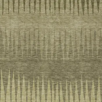 10' X 14' Green And Light Green Striped Washable Indoor Outdoor Area Rug
