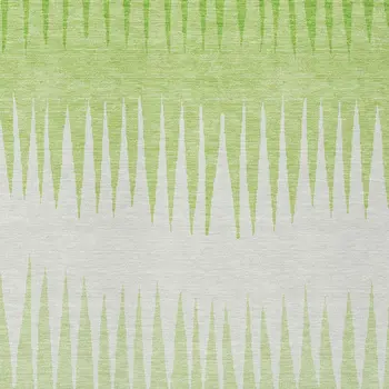3' X 5' Lime Green And Ivory Striped Washable Indoor Outdoor Area Rug