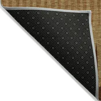 3' X 5' Copper Beige And Brown Striped Washable Indoor Outdoor Area Rug