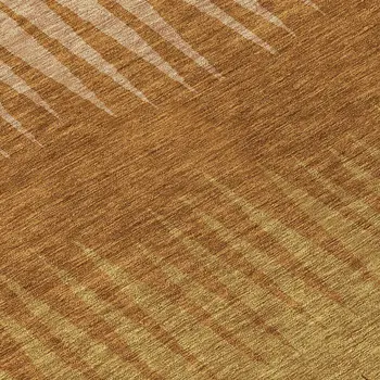 8' Copper Beige And Brown Round Striped Washable Indoor Outdoor Area Rug