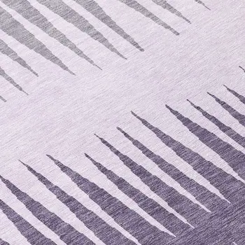 8' Purple Lavender And Gray Round Striped Washable Indoor Outdoor Area Rug