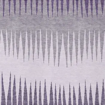 9' X 12' Purple Lavender And Gray Striped Washable Indoor Outdoor Area Rug