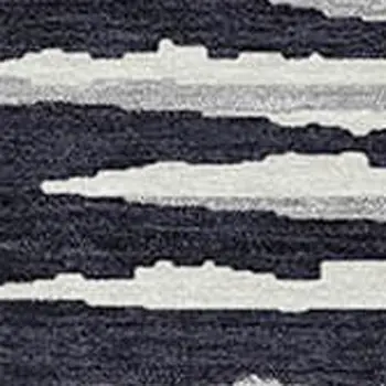 3' X 5' Black Gray And Ivory Striped Washable Indoor Outdoor Area Rug
