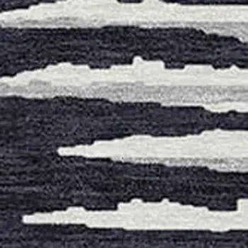 5' X 8' Black Gray And Ivory Striped Washable Indoor Outdoor Area Rug