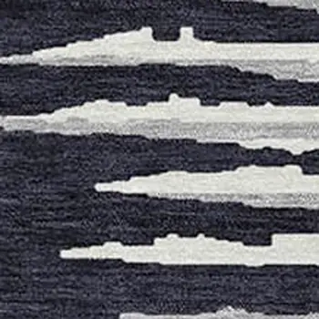 8' X 10' Black Gray And Ivory Striped Washable Indoor Outdoor Area Rug