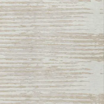 10' X 14' Ivory And Beige Striped Washable Indoor Outdoor Area Rug