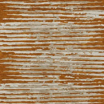 8' X 10' Brown Gray And Ivory Striped Washable Indoor Outdoor Area Rug