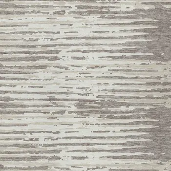 9' X 12' Taupe And Ivory Striped Washable Indoor Outdoor Area Rug