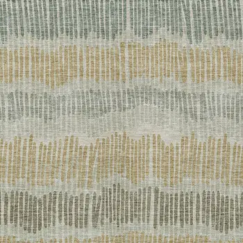9' X 12' Beige Brown And Gray Striped Washable Indoor Outdoor Area Rug
