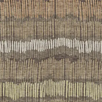 3' X 5' Brown And Dark Green Striped Washable Indoor Outdoor Area Rug