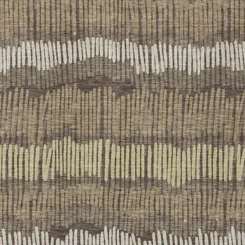 8' X 10' Brown And Dark Green Striped Washable Indoor Outdoor Area Rug