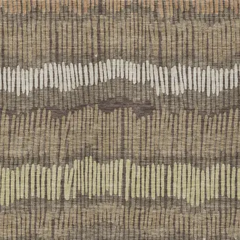 10' X 14' Brown And Dark Green Striped Washable Indoor Outdoor Area Rug