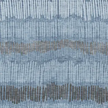 3' X 5' Blue Black And Gray Striped Washable Indoor Outdoor Area Rug