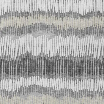 5' X 8' Gray Light Green And Ivory Striped Washable Indoor Outdoor Area Rug