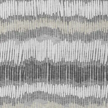 10' X 14' Gray Light Green And Ivory Striped Washable Indoor Outdoor Area Rug