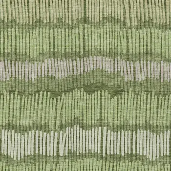 3' X 5' Olive Green And Gray Striped Washable Indoor Outdoor Area Rug