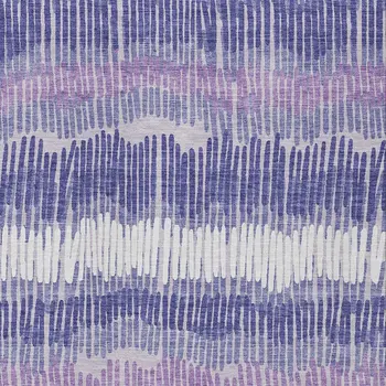 3' X 5' Purple And Gray Striped Washable Indoor Outdoor Area Rug