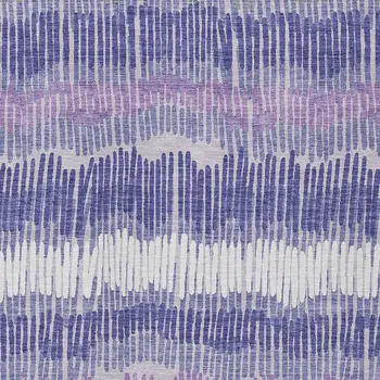 10' X 14' Purple And Gray Striped Washable Indoor Outdoor Area Rug