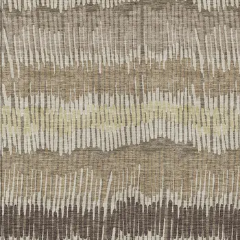 3' X 5' Taupe Brown And Beige Striped Washable Indoor Outdoor Area Rug