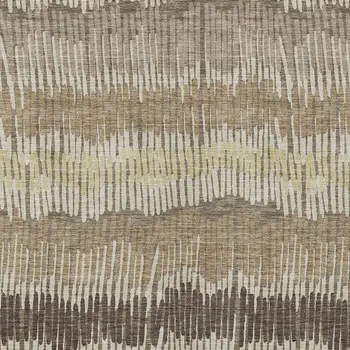 5' X 8' Taupe Brown And Beige Striped Washable Indoor Outdoor Area Rug