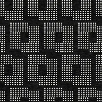 8' X 10' Black And Ivory Geometric Washable Indoor Outdoor Area Rug