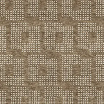 3' X 5' Brown And Ivory Geometric Washable Indoor Outdoor Area Rug